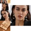 Modern Long Gold Chain Earrings For Women Featuring Geometric Alloy Design