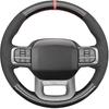 Black Genuine Leather Carbon Fiber Steering Wheel Cover for Ford F-150 2021-2026 /Ford F-250 F-350 F-450 F-55- F600 2023 20242025 2026 /Ford