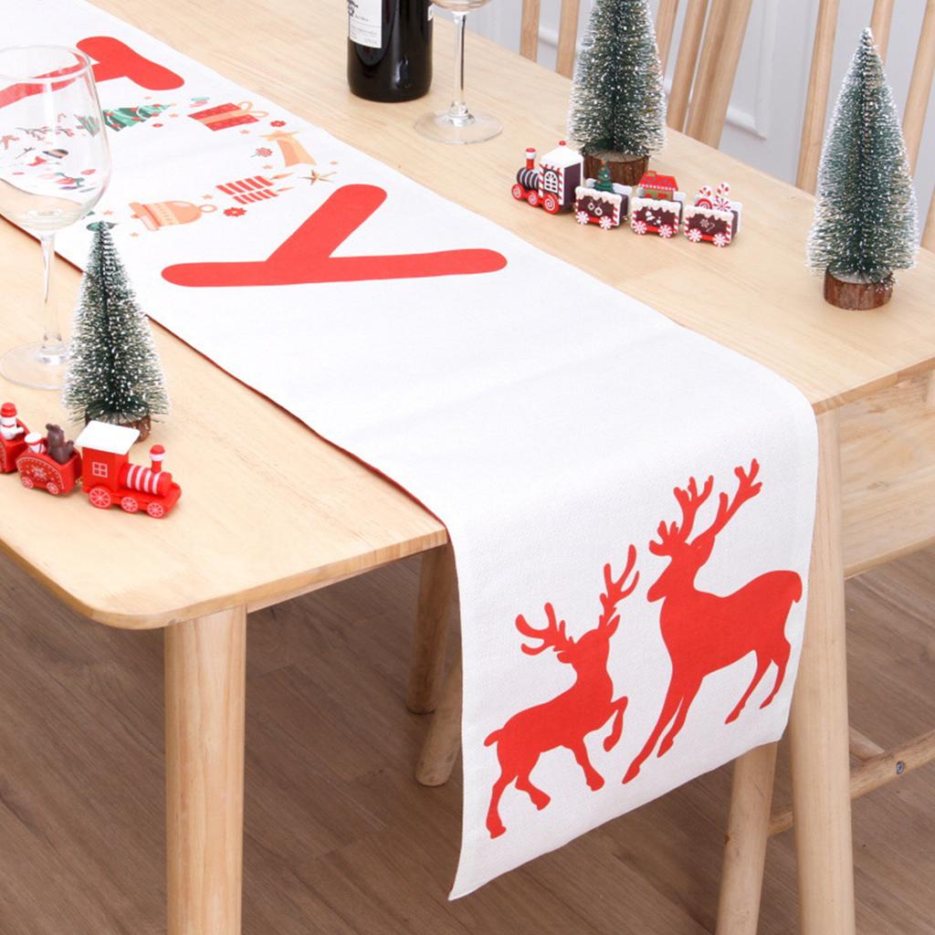 Christmas Snowflake Table Runner for Home Party Double Layer Cotton Linen Table Runner Cover for Xmas Dining Table Decor