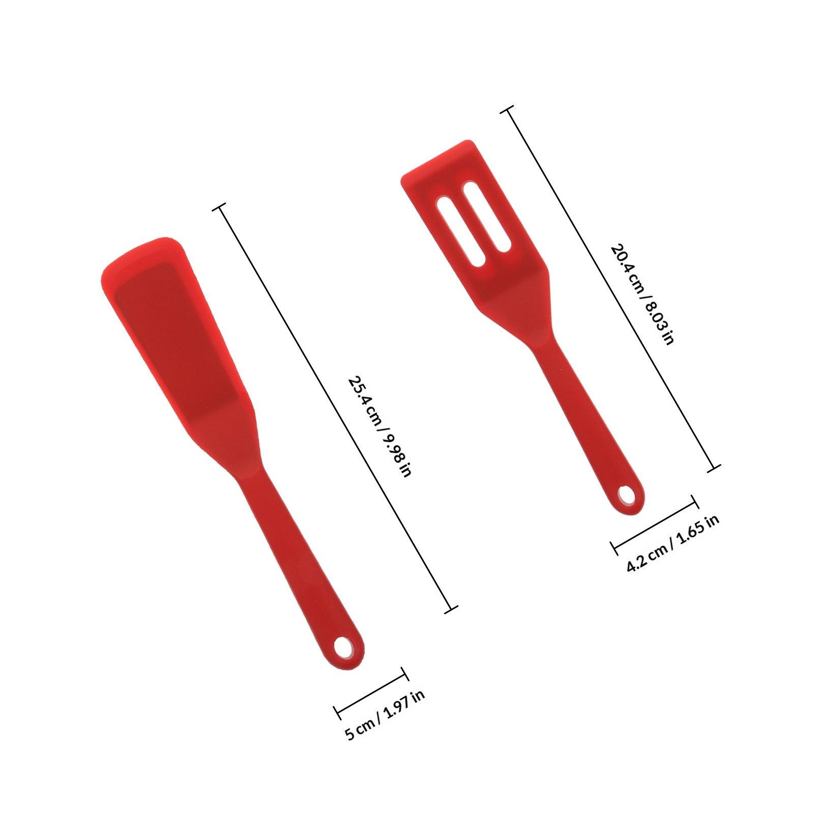 2Pcs Silicone Shovels Premium Kitchen Steak Spatulas Frying Egg Spatulas Cooking Tools Home Kitchen Supplies Silicone Shovels красный
