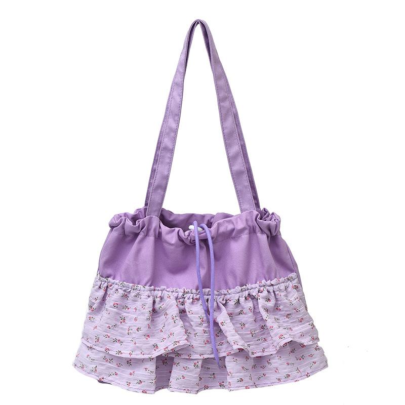 Simple design casual tote bag women's 2025 summer new large-capacity lace canvas bag