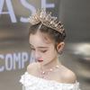 New Handmade Baroque Hair Accessories Crown Children's Atmospheric Crystal Headdress  Alloy Crown