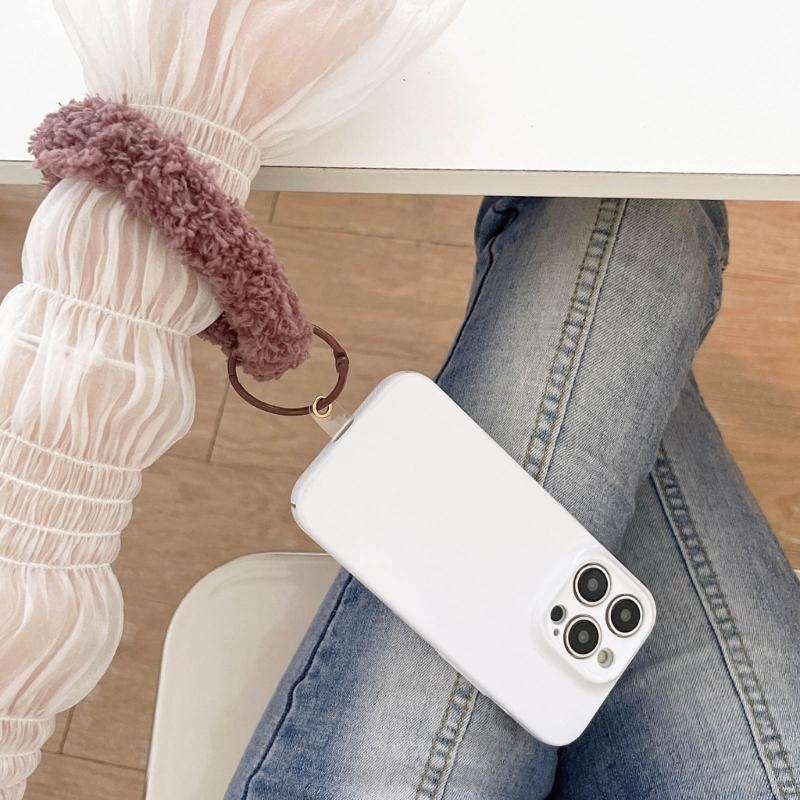 Trendy Phone Accessory Plush Key Organize Anti Drop Keychain Versatile Wristband