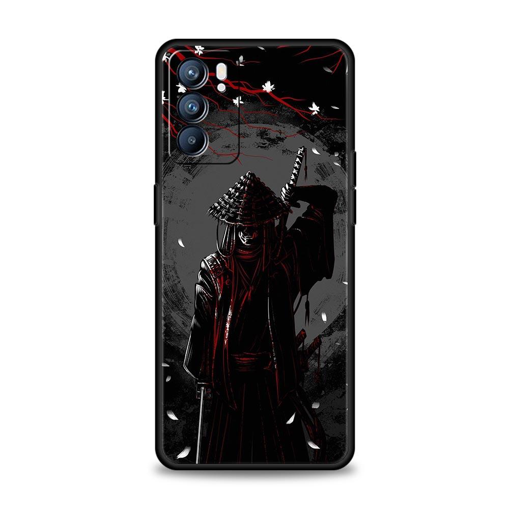Samurai Hannya Mask Ghost Case For Oppo Reno13 Reno12 Reno11 F Reno10 Pro A54 5G Find X5 A53 A52 A9 A17 4G A79 A80 A98 Cover