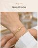 316L Stainless Steel Cross Bracelet for Women, Adjustable Beaded Chain Faith Jewelry Gift