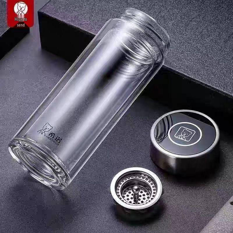 Sinoglass Double-Walled Large Capacity Glass Cup for Men and Women - Portable, Business, Office, Car, Gift, Household, Simple Tea Cup