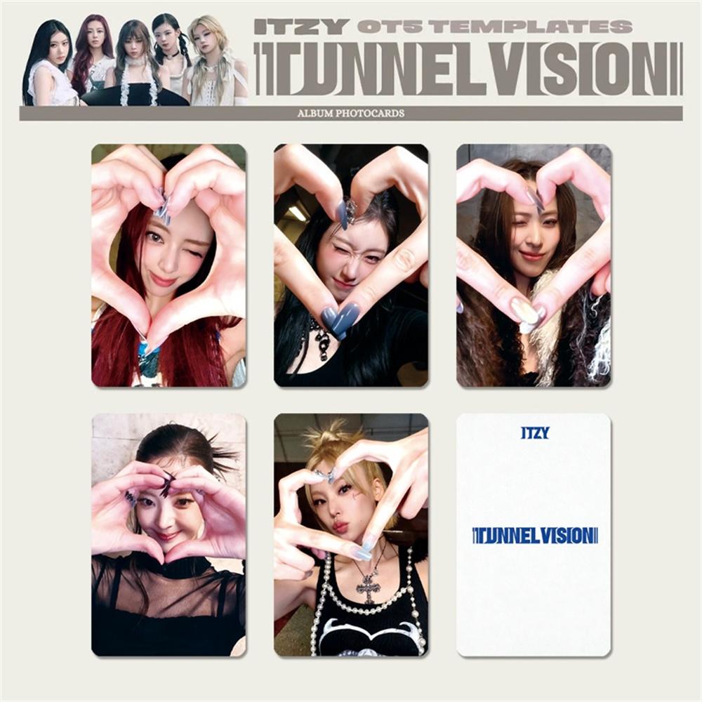 5Pcs KPOP ITZY New Album TUNNEL VISION HD Photocards Double Sides LOMO Cards YEJI Lia Ryujin Chaeryeong Yuna Postcard Fans Gift