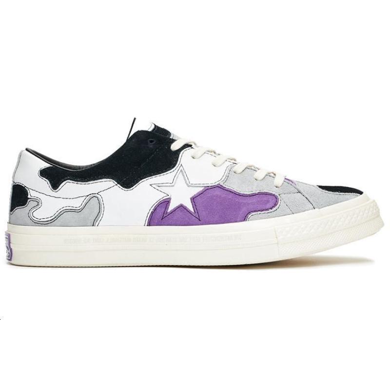 Sneakersnstuff X Converse One Star Camo Vintage Casual Lightweight Low-top Skate Shoes Unisex Purple Camouflage