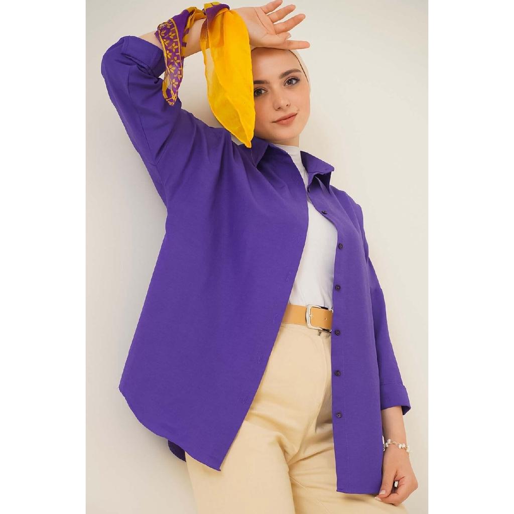 103901 Übergroßes Basic Hijab-Shirt - Creme