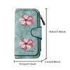 Pink floral print long zipper wallet, large-capacity card holder, unisex clutch bag, stylish zippered coin purse, suitable for daily use, a great