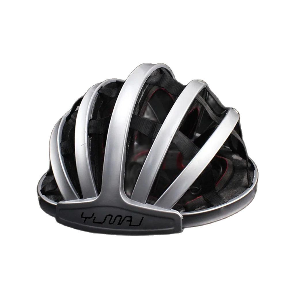 

Складной горный дорожный велосипед Портативный дышащий безопасный шлем для езды 56-62cm серебряный