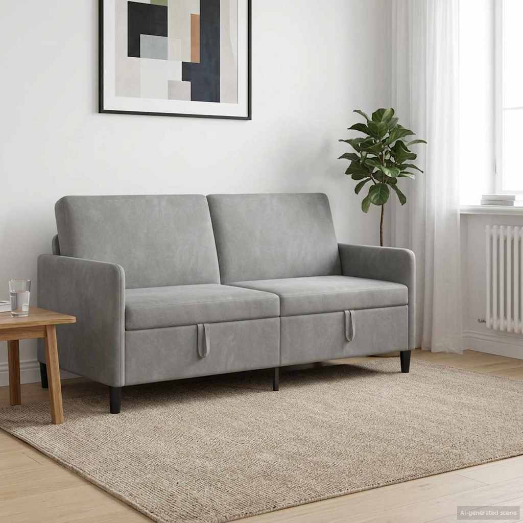Storage Sofa Light Grey 172 X 78 X 87 Cm Polyester