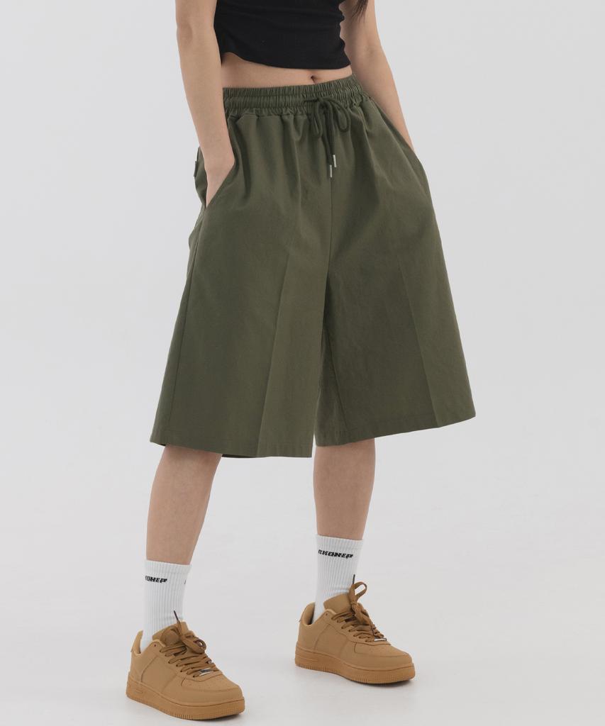 PIANER Linen-Like Bermuda Shorts (Khaki)