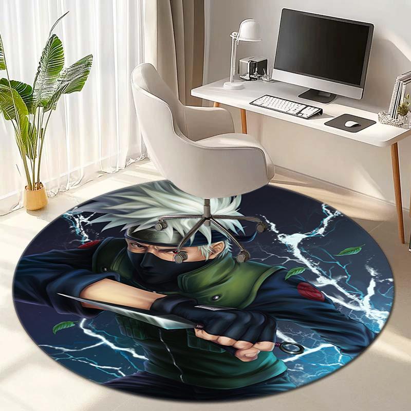 Famous Cartoon NARUTO Protagonist Uzumaki Naruto Round Carpet Soft Home Decoration Anti-slip Door Mat Outdoor Picnic Mat Carpet M7