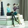 European Resin Figure Figurines Crafts Men and Women Sculpture Ornaments Bedroom Office Bookshelf Character Furnishing