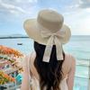 Straw Hat Seaside Hat Ins Lace-up Straw Hat Women's Travel Sunscreen Beach Sun Hat Lace Sun Hat