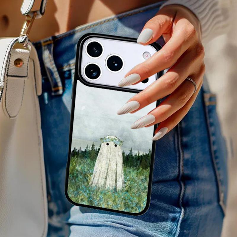There's A Ghost Phone Case For iPhone 17 Air 14 15 13 12 Max Cover For Apple 16e 11 Pro Max Plus Coque