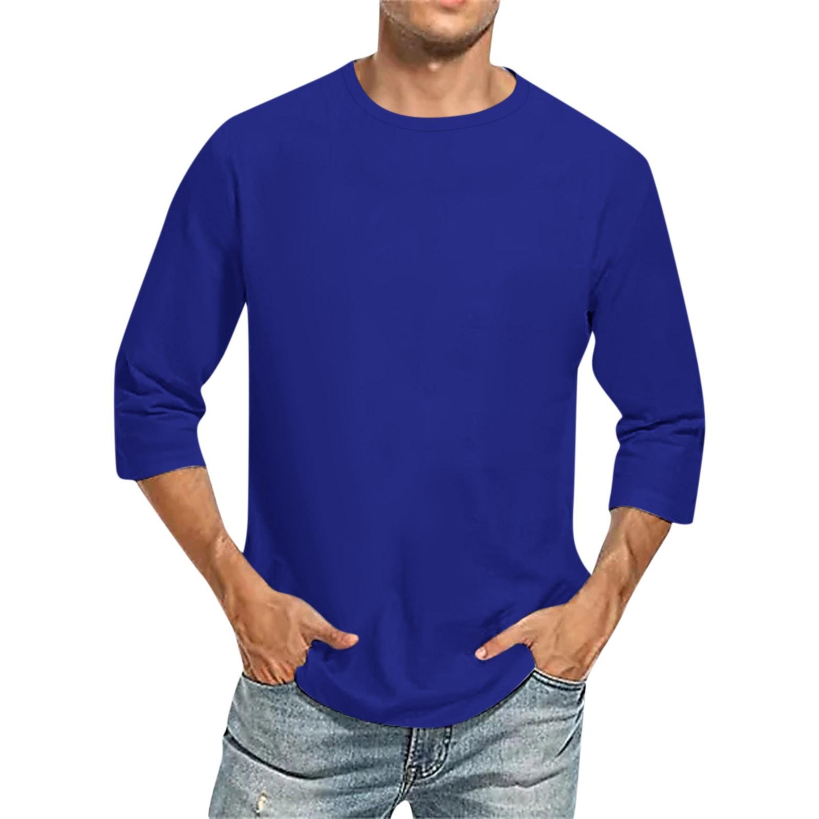 Master key Heren Effen Kleur Ronde Hals Driekwart Mouw Top T-shirt XXXXL