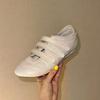 Sheepskin Version~ Casual Velcro Flat Bottom Round Head Ballet Shoes Leather Versatile Sports Shoes White Shoes Women
