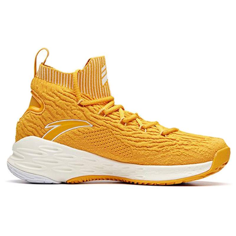 Anta KT4 Basketball Shoes Men's High Top Ginger Yellow/White Sneakers 11911101-8