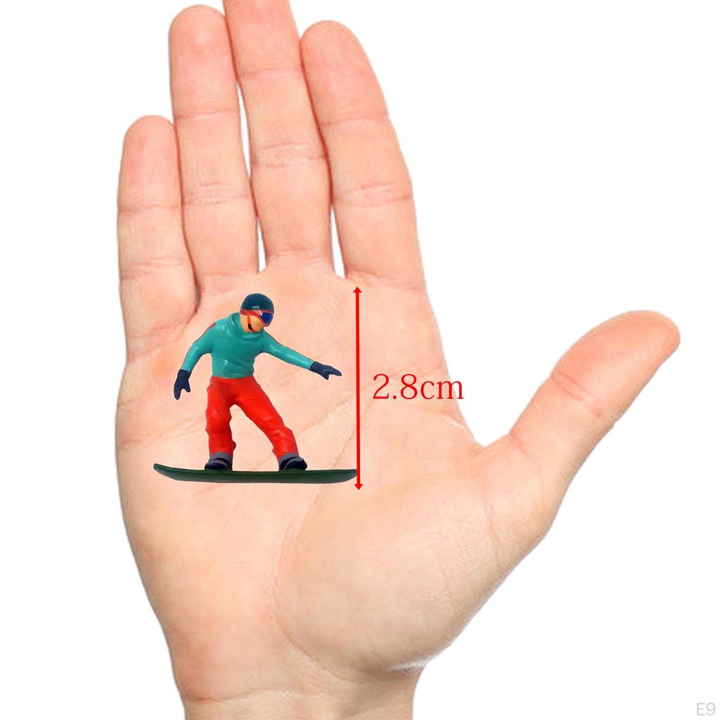 3 1/64 Mini Skiing Figure Table Scene Scenery Tiny Toys Scenario Accessories Supplies Children