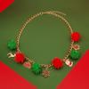 2025 Cross-Border Christmas Necklace with Alloy, Plush Santa, Bell, Reindeer, and Tree.