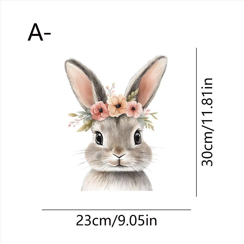 Self-Adhesive Flower Rabbit Sticker Easter Festival Party Sticker New Wall Decal  Glass Decoration
