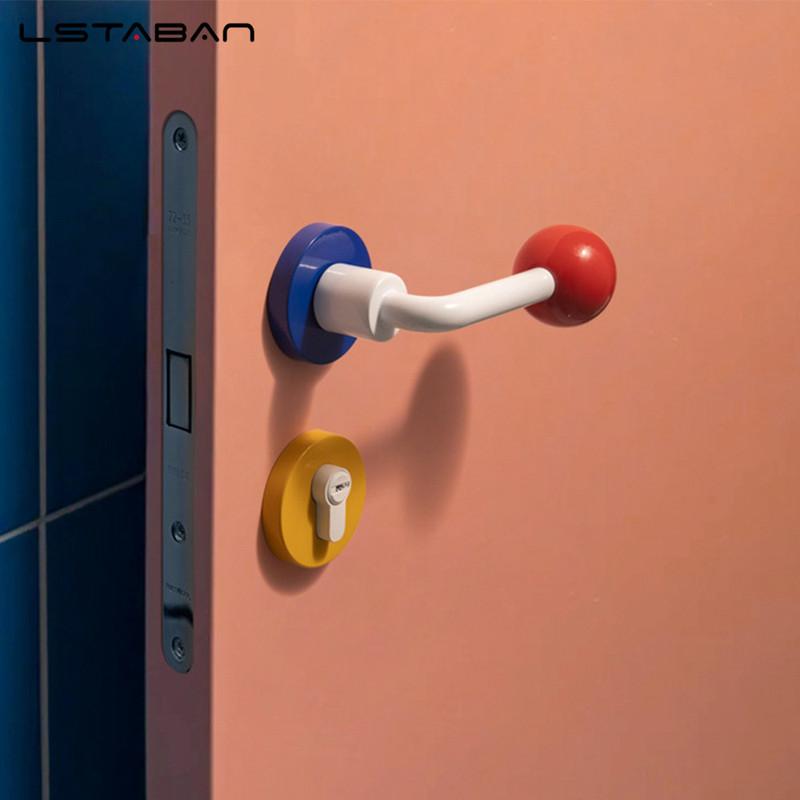 Zinc Alloy Door Lock Interesting Colorful Ceramic Ball Modern Simple Bedroom Silent Door Lock Indoor Wooden Door Handle