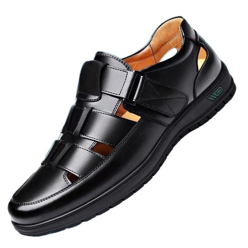 Men's Versatile Spring Breathable Leather Sandals with Soft Sole