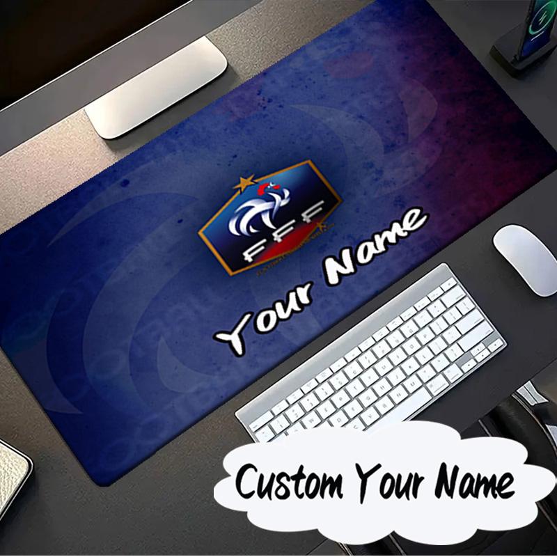 Custom Name Mouse pad France Football Emblem Mouse pad, Gaming Mouse Pad, keyboard pad, Desk Decor for computer notebook Fan Birthday Gift