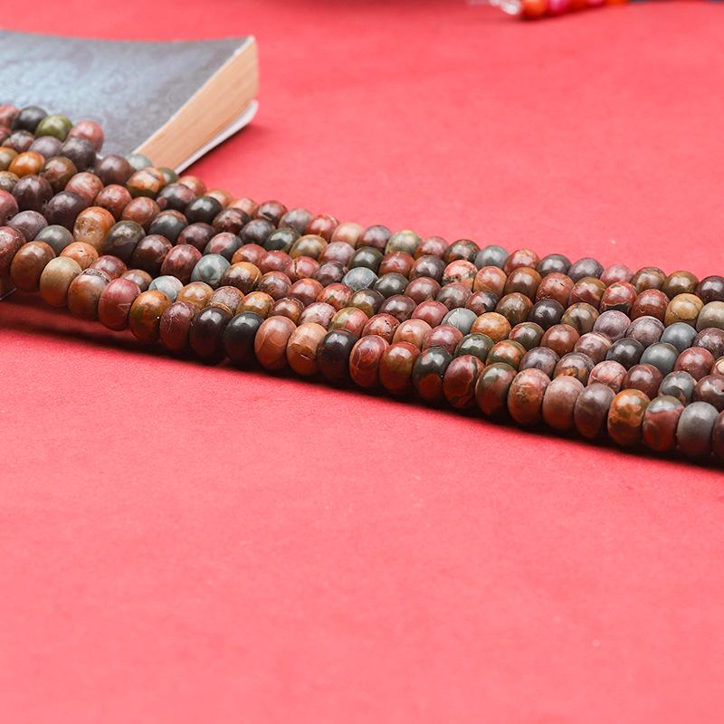 

Бусины-спейсеры Абакус класса А «Пикассо Красная линия» Бирюзовые - Натуральные и Полуфабрикаты 4*6mm (approx. 110 beads per strand)