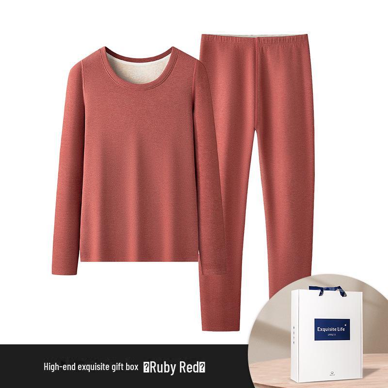 

Женский комплект термобелья Plus Velvet: Теплый верх и низ из шелковой шерсти для осени/зимы XL рубиново-красный