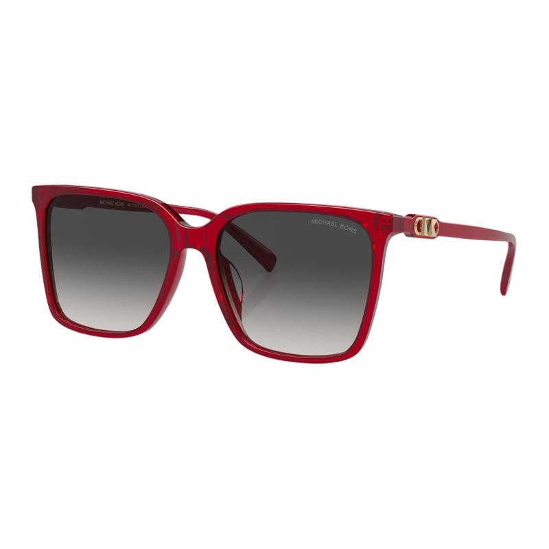MICHAEL KORS Temple Logo Acetate Butterfly Sunglasses Women s Red