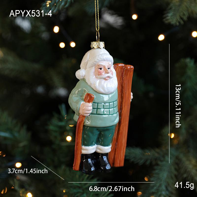 Christmas Pendant Plastic Material Old Man Car Bear Christmas Tree Hanging Decoration Family Party Christmas Decoration Pendant