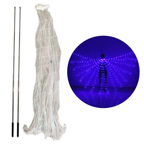 LED Light Up Wing with Stick Large Glowing Butterflies Wing Kids Adults Luminous Fairy Angel Wing Belly Dance Costume Stage Performance Party Prop