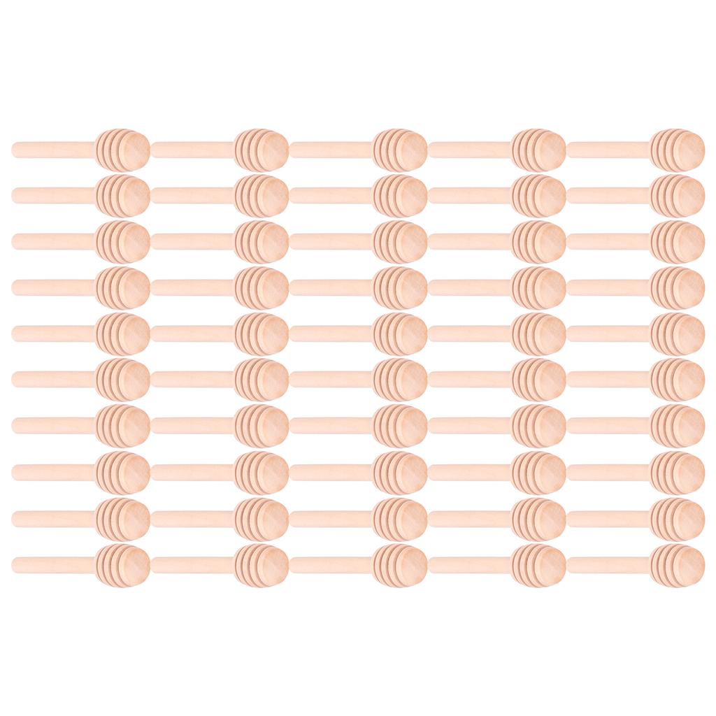 100Pcs Wood Honey Dipper Honey Stirring Sticks for Wedding Party Kitchen Restaurant 8cm