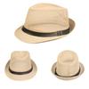 Herren Fedora Breiter Rand Netz Frühling Sommer Einfarbige Flache Krempe Sonnenschutzhut für Draußen