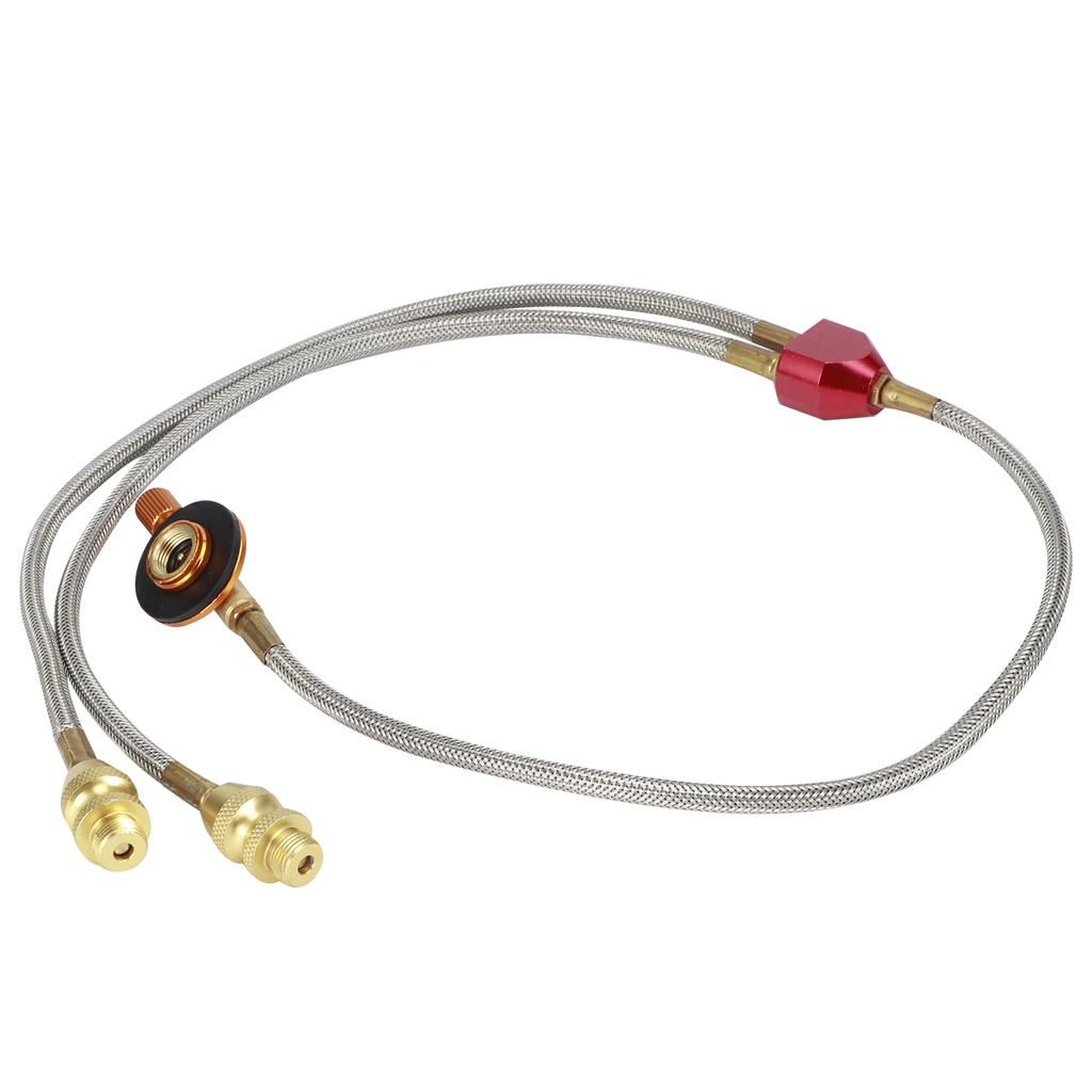 G1/8 DN6 Outdoor Camping Gas Stove Flat Tanks Hose Adapter Accessories for Connecting 2 Burners