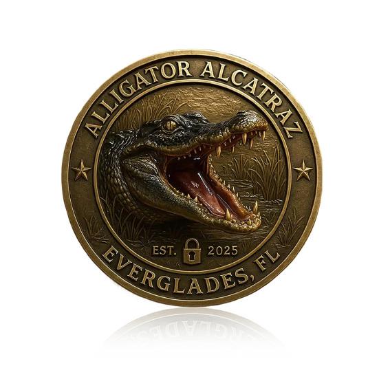 

Монета-челлендж «Крокодил» Сверхпрочный сплав Резной крокодил Сувенирная монета Металлический коллекционный значок Украшение для дома История Подарок для любителей Флориды A