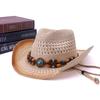 Popular Classic Fashion Hollow Western Denim Straw Hat Summer Outdoor Shading Breathable Straw Hat