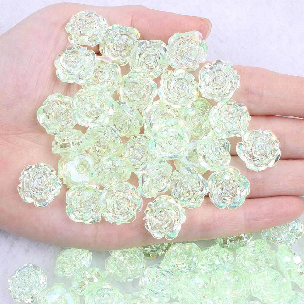 Solid Color Resin Rose Pearl Stickers for DIY Phone & Jewelry Accessories