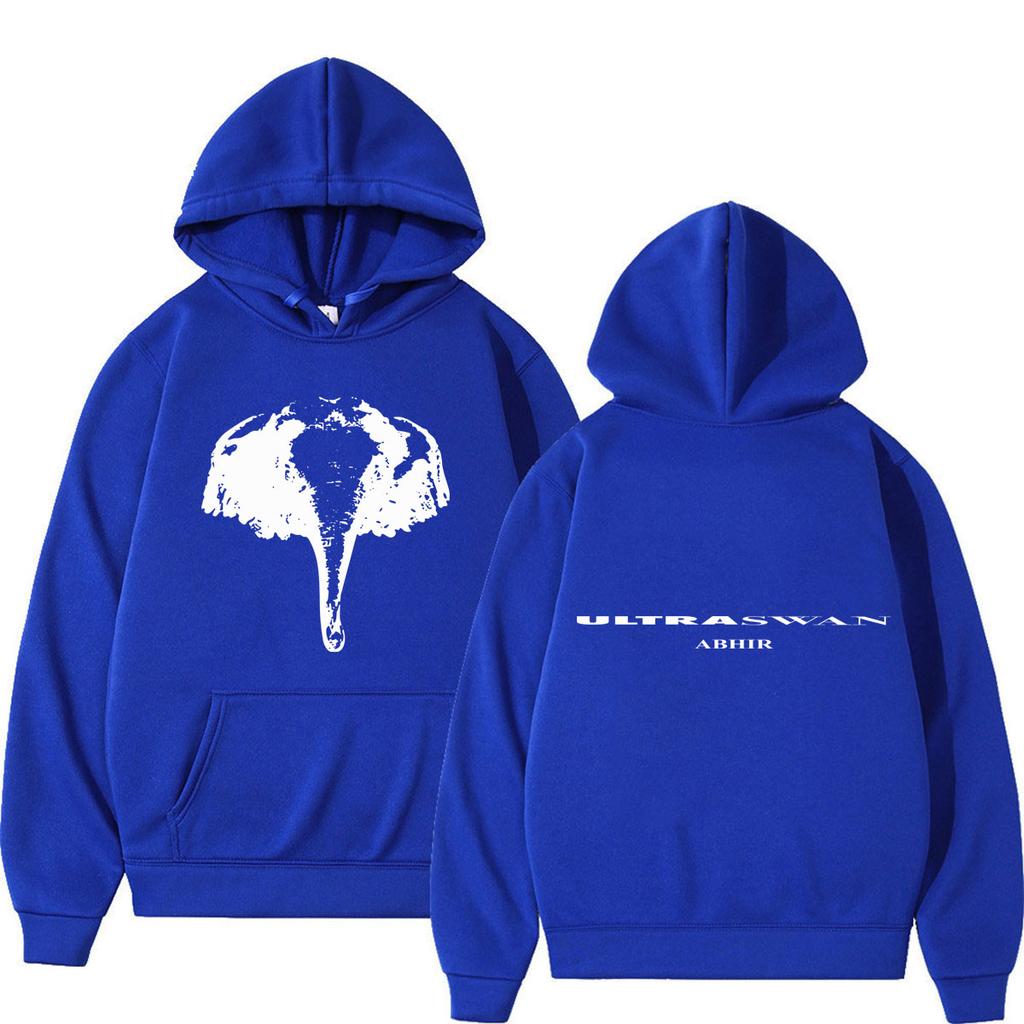 Raper Abhir Ultraswan Trasa Koncertowa Bluza z Kapturem Merch Męska Damska Modne Bluzy Luźna Codzienna Vintage Długi Rękaw Pulower