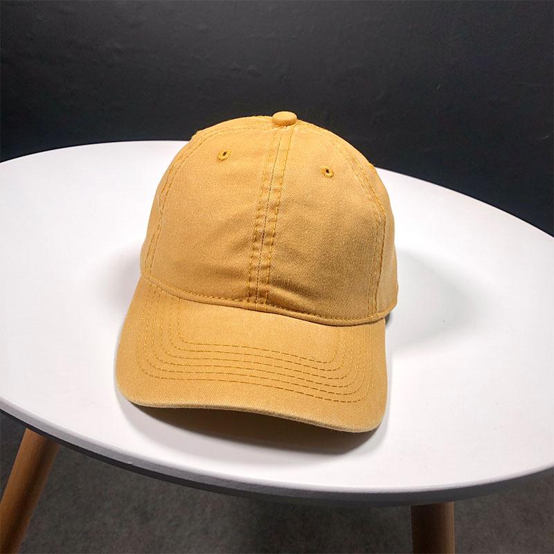 Retro washed cotton solid color baseball cap Korean version hipster street outdoor soft top cap
