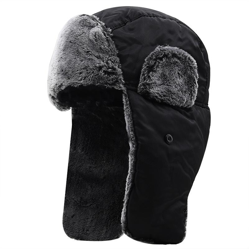 Winter new Northeast cycling hat men's ear protection warm hat windproof and cold Lei Feng hat women's solid color simple