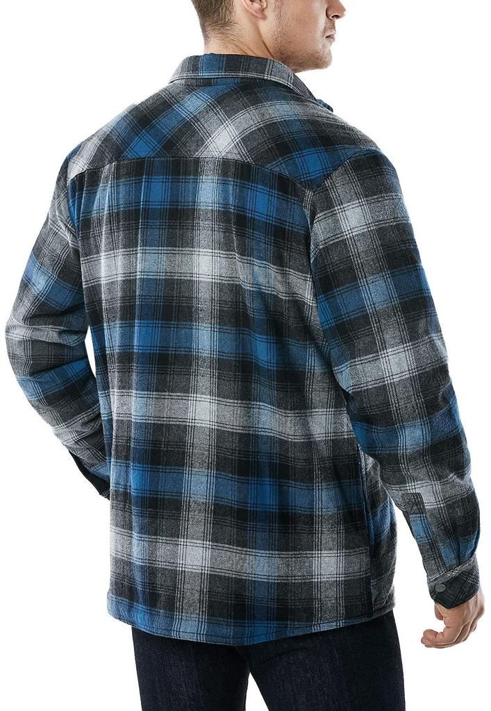 CQR Thick Sherpa Jacket Night Sky Size Durable and Check Solid Perfect for Outdoor and American Casual Men's (HOK710) - S, Warm, & Suede,