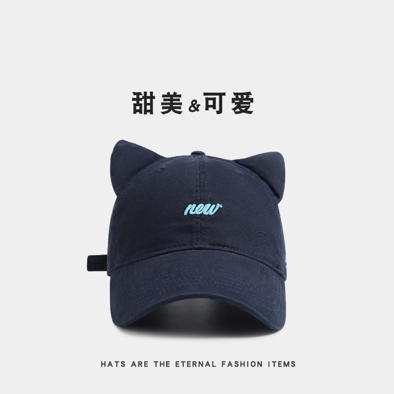 

New! Letter embroidery three-dimensional cat ear baseball cap women s cap casual versatile sun hat Adjustable