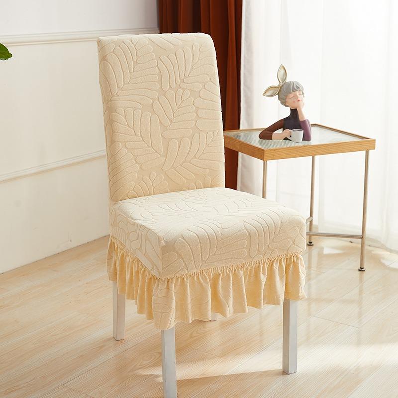 Jacquard Chair Cover for Dining Room Stretch Dining Chair Cover Slipcover Elastic Kitchen Chair Cover Wedding Living Room