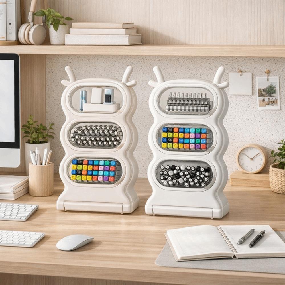 Large Capacity Desktop Storage Box Removable Pencil Container Organizer Rack  Office Desk