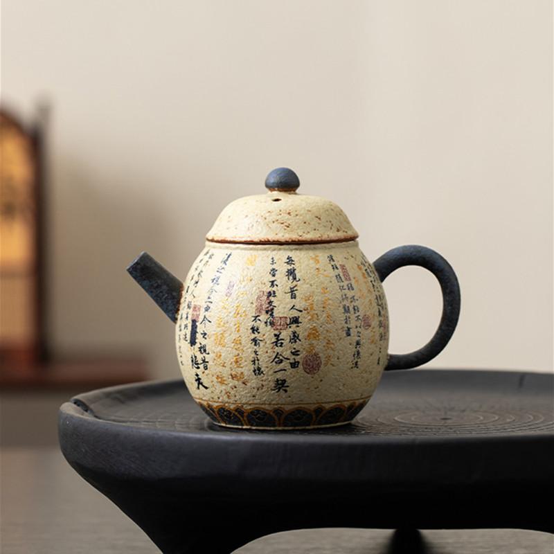 Chinese Antique Ceramic Teapots Handmade Tea Pot Ball Hole Filter Beauty Kettle Travel Portable Teaware Tea Ceremony Gifts 120ml