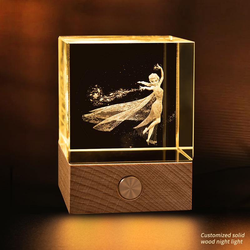 Starry Sky Cube Crystal Night Light: Creative Bedside Atmosphere Lamp